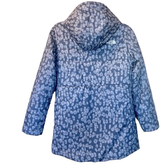 Girls / Women The North Face REVERSIBLE Gray Leopard Long Jacket Coat XL / TG 18 - Picture 3 of 14